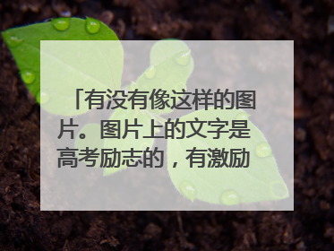 有没有像这样的图片。图片上的文字是高考励志的,有激励性话语的/
