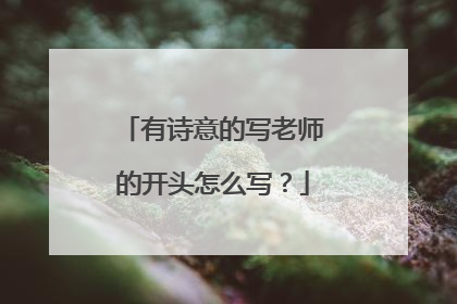 有诗意的写老师的开头怎么写？