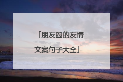 朋友圈的友情文案句子大全