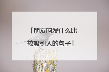 朋友圈发什么比较吸引人的句子