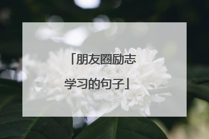 朋友圈励志学习的句子