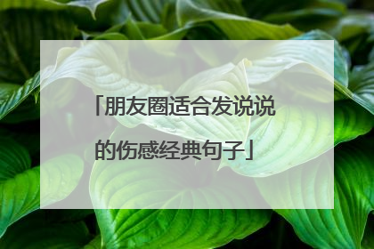 朋友圈适合发说说的伤感经典句子