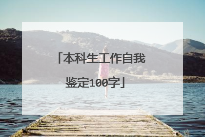 本科生工作自我鉴定100字