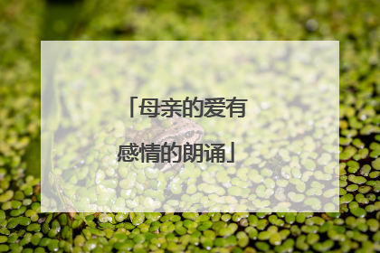 母亲的爱有感情的朗诵