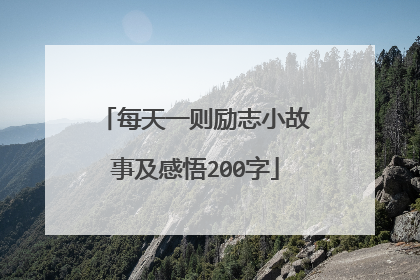每天一则励志小故事及感悟200字