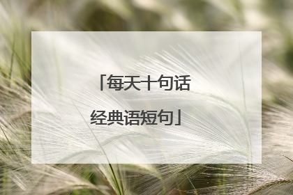 每天十句话经典语短句