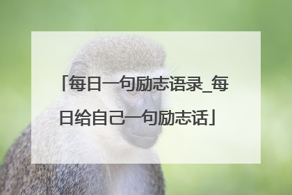 每日一句励志语录_每日给自己一句励志话