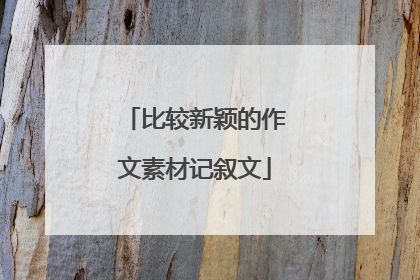 比较新颖的作文素材记叙文