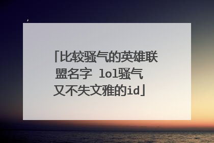 比较骚气的英雄联盟名字 lol骚气又不失文雅的id