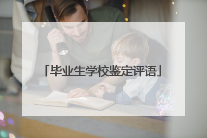 毕业生学校鉴定评语