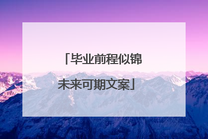 毕业前程似锦未来可期文案