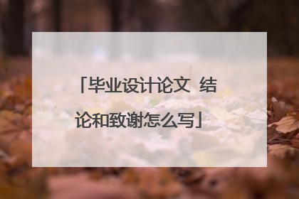 毕业设计论文 结论和致谢怎么写