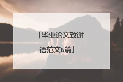 毕业论文致谢语范文6篇