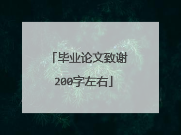 毕业论文致谢200字左右