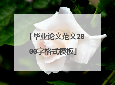 毕业论文范文2000字格式模板