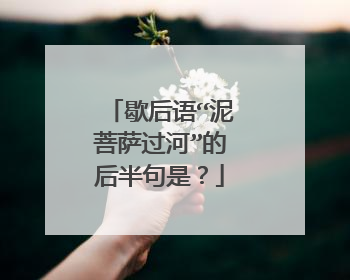 歇后语“泥菩萨过河”的后半句是？