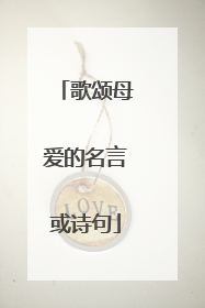 歌颂母爱的名言或诗句
