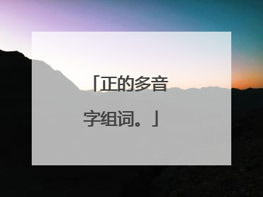 正的多音字组词。