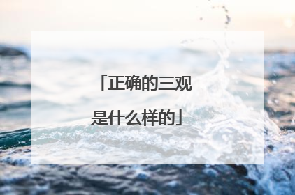 正确的三观是什么样的