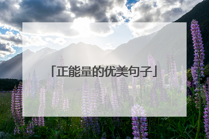 正能量的优美句子