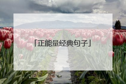 正能量经典句子