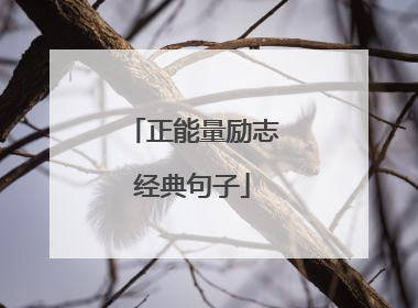 正能量励志经典句子