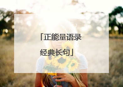 正能量语录经典长句