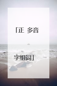 正 多音字组词