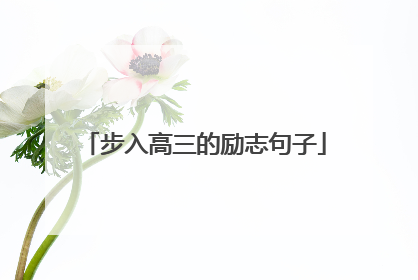 步入高三的励志句子