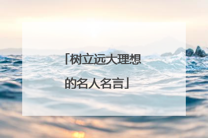 树立远大理想的名人名言