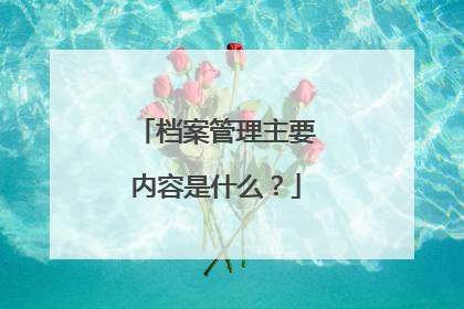 档案管理主要内容是什么？