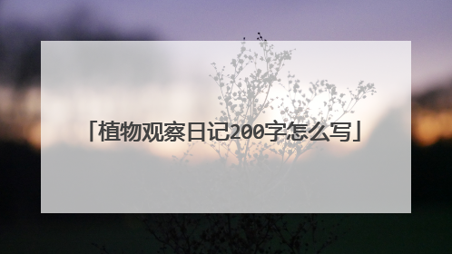 植物观察日记200字怎么写