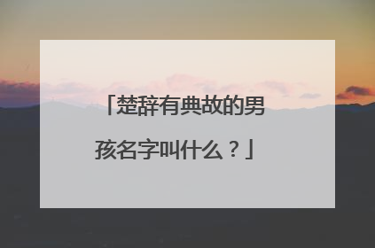 楚辞有典故的男孩名字叫什么？