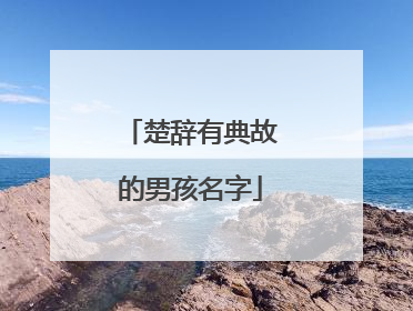 楚辞有典故的男孩名字