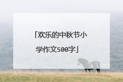 欢乐的中秋节小学作文500字