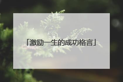激励一生的成功格言