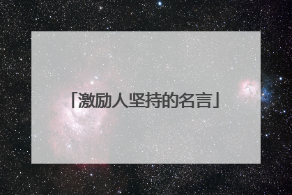 激励人坚持的名言