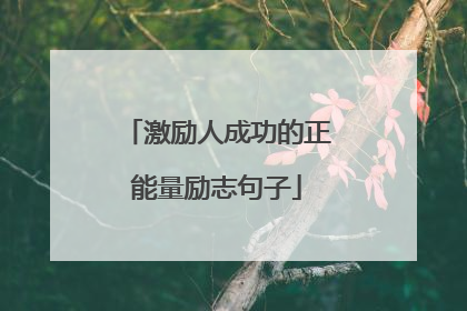 激励人成功的正能量励志句子
