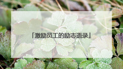 激励员工的励志语录