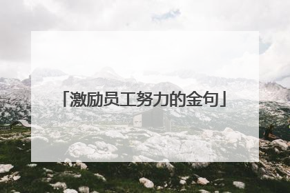 激励员工努力的金句