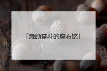 激励奋斗的座右铭