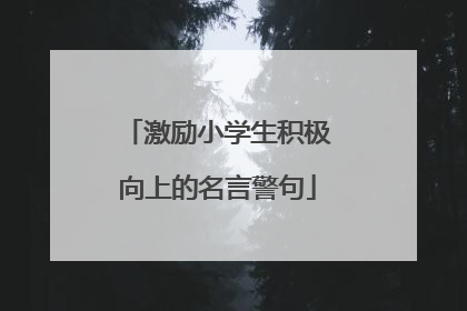 激励小学生积极向上的名言警句
