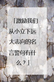 激励我们从小立下远大志向的名言警句有什么?