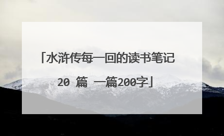 水浒传每一回的读书笔记 20 篇 一篇200字