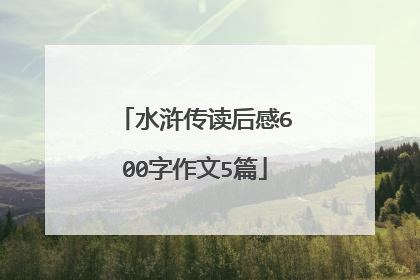 水浒传读后感600字作文5篇