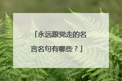 永远跟党走的名言名句有哪些?