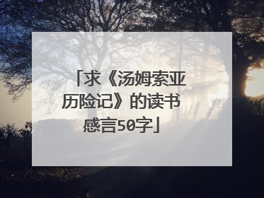 求《汤姆索亚历险记》的读书感言50字