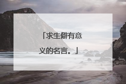 求生僻有意义的名言。