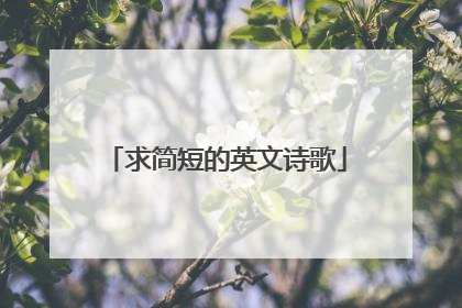 求简短的英文诗歌