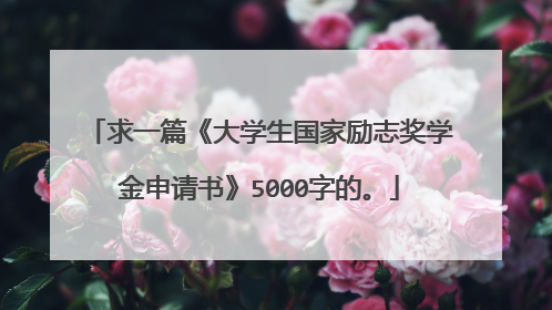 求一篇《大学生国家励志奖学金申请书》5000字的。